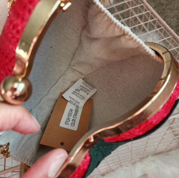 Strawberry Shaped Red Bag with Gem Accents - Picture 5 of 6